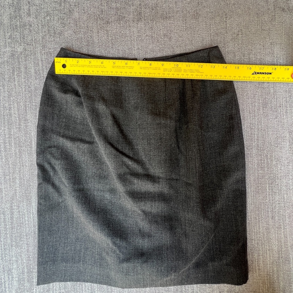 Casual Corner Pencil Skirt Womens 4 Charcoal Gray Pure Wool Lined Office Career - Picture 3 of 6